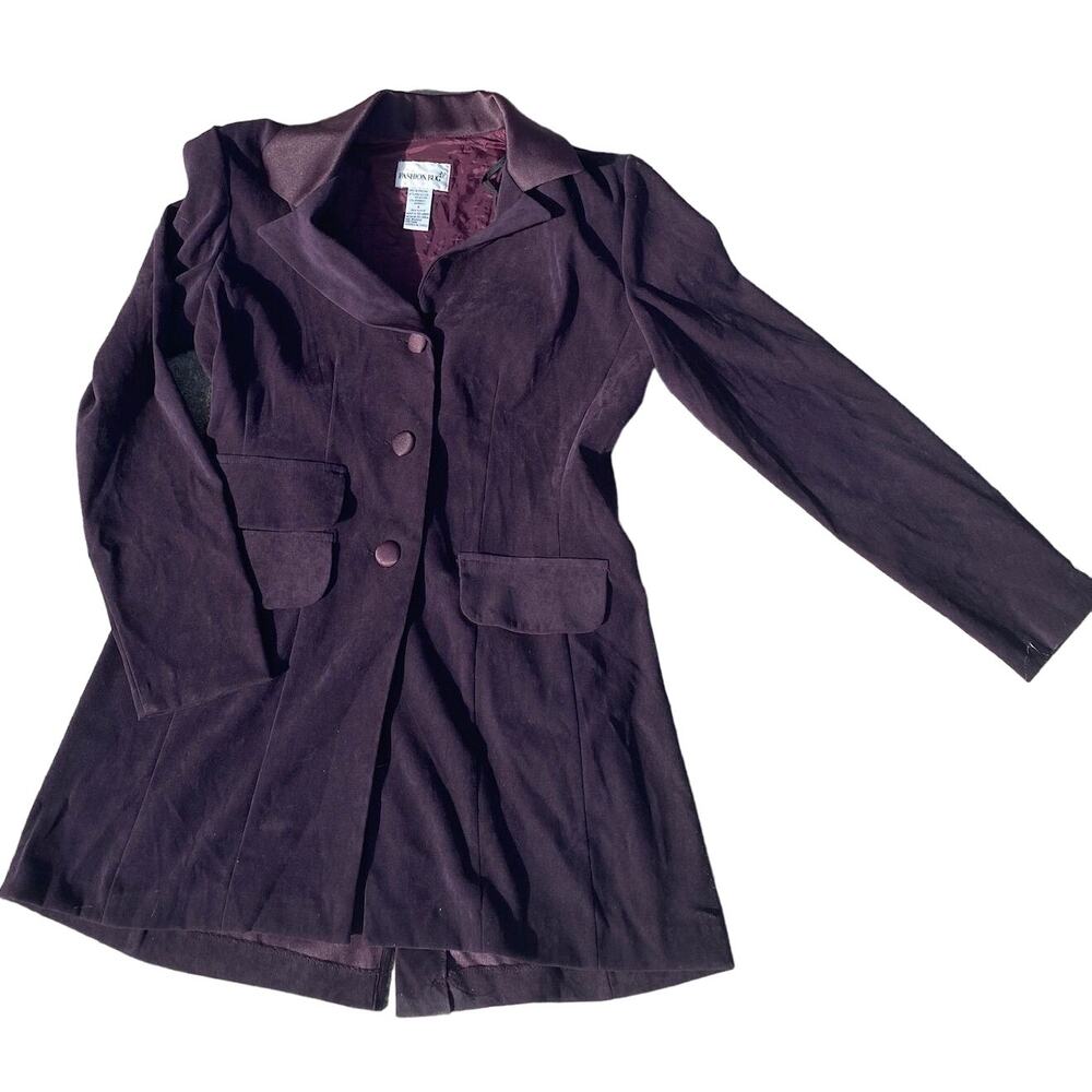 Vintage Fashion Bug women size 8 purple eggplant romantic blazer